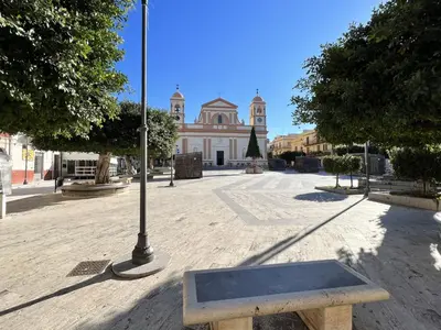 a bench in front of a building with a street light at Holiday Home Casa Gaetano by Interhome in Balestrate