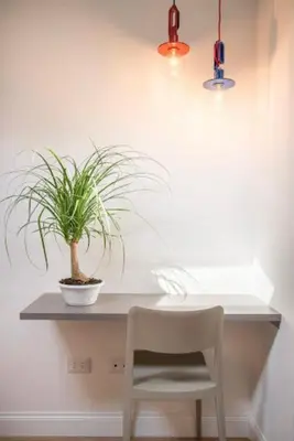 a plant sitting on a table with a white chair at Mori apartment Libertà Politeama in Palermo