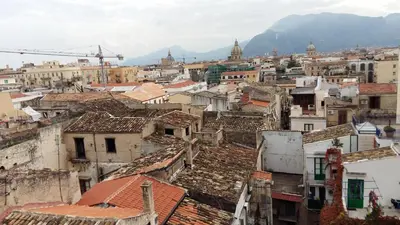 an aerial view of a city with buildings at Guelio al Massimo Suites&Breakfast in Palermo