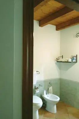 a bathroom with a toilet and a sink at Holiday Home Manderino-Panoramasuite mit Park und Pool by Interhome in Santa Flavia
