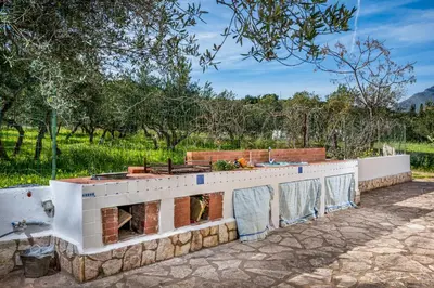 a house being built with a brick foundation at Villa Giummara Cala bianca in Castellammare del Golfo