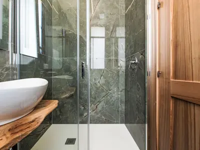 a bathroom with a shower and a sink at Villa Cleope by Interhome in Castellammare del Golfo