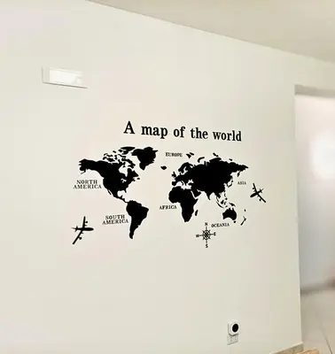 a map of the world wall sticker at La Capaciota in Capaci