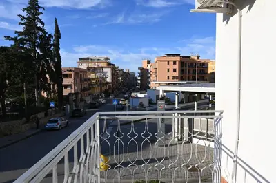 a view of a city street from a balcony at Alla Metro in Capaci