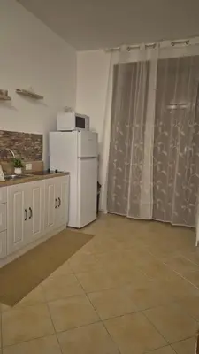 a kitchen with a refrigerator and a sink at La Casuzza 3 al mare in Palermo