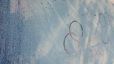 two olympic rings in the snow on a ski slope at Appartamento Spiaggia Playa in Castellammare del Golfo