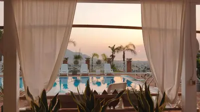 a view of a swimming pool from a hotel at B&B Sole e Luna in Palermo