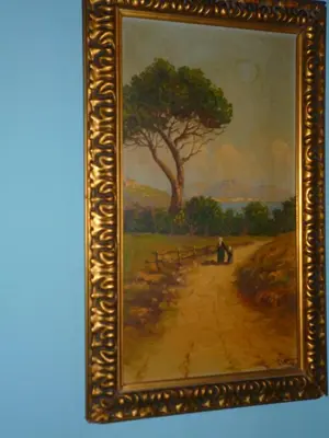 a painting of a road with a tree at I Cinque Continenti in Palermo