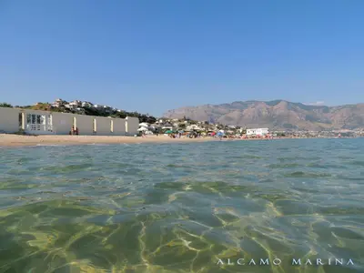 a view of the beach from the water at Tonnara Apartments in Alcamo Marina