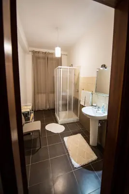 a bathroom with a shower and a sink at Alle Vigne Affittacamere in Alcamo