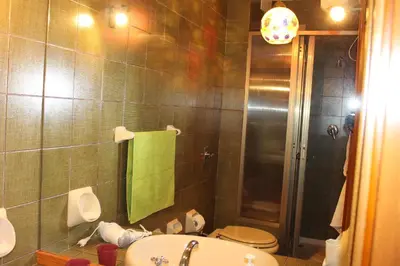 a bathroom with a toilet and a sink and a shower at B&B Pisani in Palermo