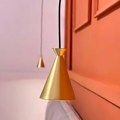 a brass lamp hanging from the side of a door at Villa di Nera B&B in Palermo