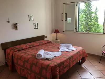 a bathroom with a shower with a shower curtain at Villa Nadia con splendida vista mare in Castellammare del Golfo