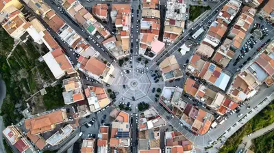 an aerial view of a city with buildings at L'angolo di Rosa in Campofelice di Roccella