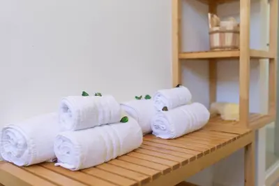 a bunch of rolls of toilet paper on a shelf at Villa Perla del Mare in Alcamo Marina