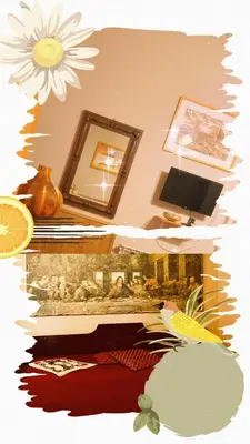 a collage of pictures of a living room with a mirror at Nuovo Cortile Palermo Bed and Breakfast in Palermo