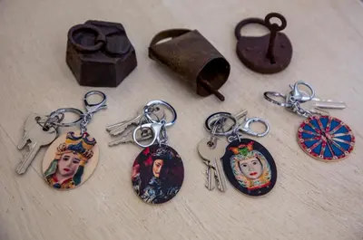 a group of keys and a bunch of charms at Il Sonaglio in Palermo