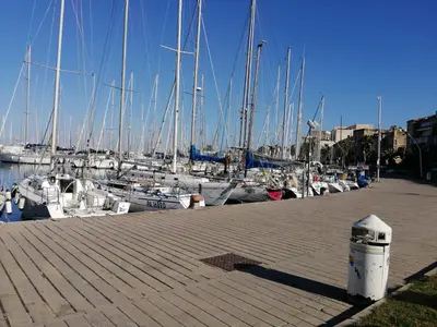 a bunch of boats are docked in a marina at Villa Aurora Per Vacanze in Palermo