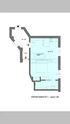 a floor plan of the proposed extension to a building at Ci'Cala House in Palermo