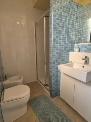 a bathroom with a toilet and a sink and a shower at se vi pare in Palermo