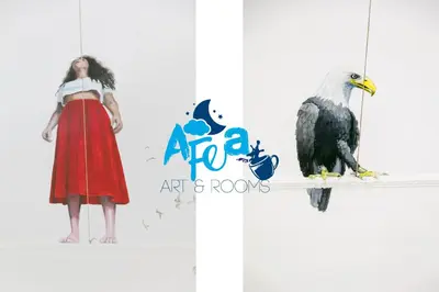 an image of a woman and an eagle on a rope at Afea Art & Rooms in Palermo