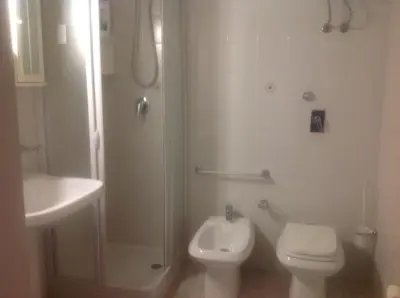 a bathroom with a shower and a toilet and a sink at fabrizio e caterina in San Vito lo Capo
