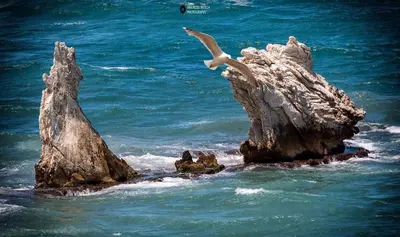 a rock in the middle of the water at Apartment in the center in Terrasini