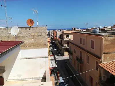 an aerial view of an alley between buildings at Casa Valeria in Balestrate