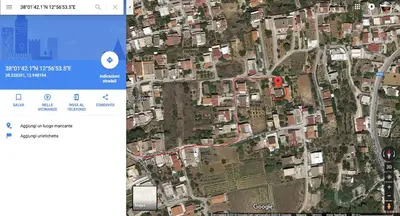 a screenshot of a google map of a city at Casa Calendule in Alcamo Marina