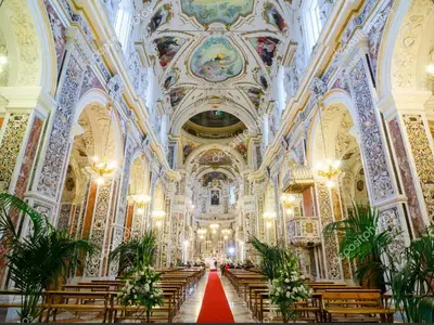 a view of the altar of a church at Casa de Spuches in Palermo