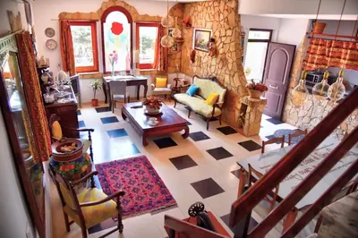 an aerial view of a living room at Simo Amour in Lercara Friddi