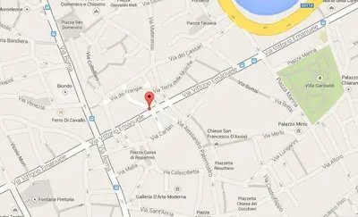 a map with a red marker on it at Cassaro Antico in Palermo