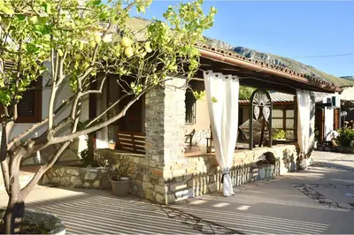a house with a tree in front of it at Villa Isabella in Castellammare del Golfo