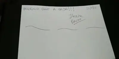a piece of paper with writing on it at B&B Orchidea in Palermo