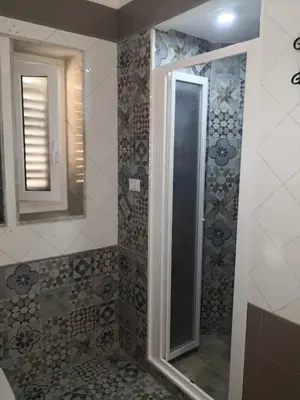 a bathroom with a shower and a mirror at Le terrazze segrete in Palermo