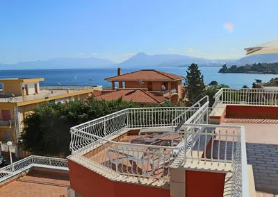 a view from the balcony of a building at Villa Edera Rental Room in Santa Flavia