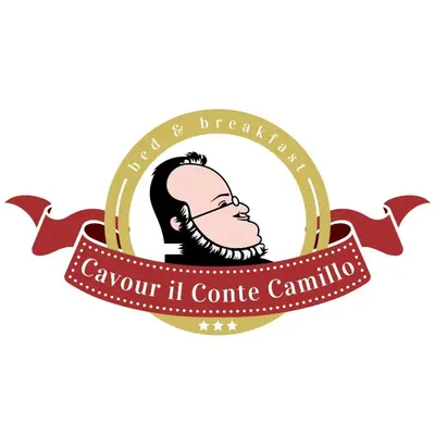 a vector illustration of a man with a beard and a ribbon illustration at Cavour Il Conte Camillo in Palermo