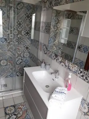 a bathroom with a sink and a mirror at Villa Grisì in Partinico
