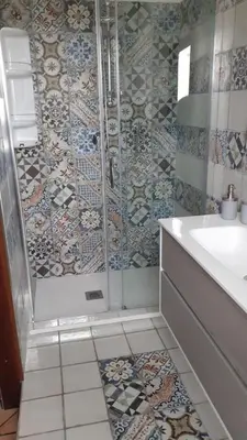 a bathroom with a shower and a sink at Villa Grisì in Partinico