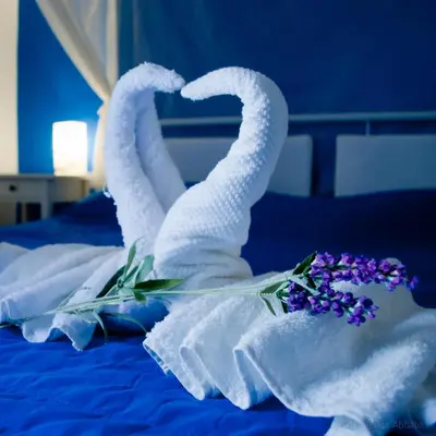 two towelsrendered to look like swans on a bed at Affittacamere B&B Carella in Palermo