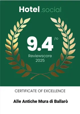 a certificate of excellence with a laurelreath at Alle Antiche Mura del mercato di Ballarò in Palermo
