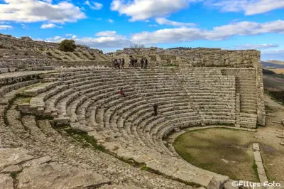 an amphitheatre at the archaeological site of turkey at Villa Lindi in Castellammare del Golfo