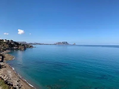 an aerial view of a beach and the ocean at SICULI HORTIS SEA HOME - Villa - Jacuzzi - Air Conditioning - Free Parking - Video Surveillance & Alarm System in Altavilla Milicia