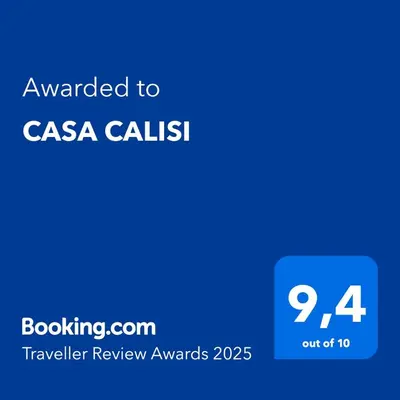 a blue screen with the text awarded to csa callist at CASA CALISI in Terrasini