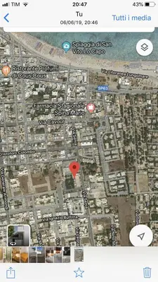 a map of a city with a red marker at Casa Vacanze Ciullo d'Alcamo in San Vito lo Capo