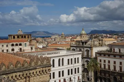 a view of a city with buildings at B&B Villa Liberty sul Mare by Wonderful Italy in Palermo