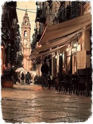 a man walking down a street with a group of dogs at Hostel Centro BASEMENT in Palermo