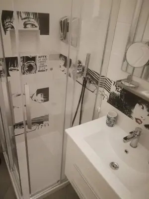 a bathroom with a shower and a sink at San Francesco Rooms and Apartment with Terrace in Palermo Locazione Turistica in Palermo