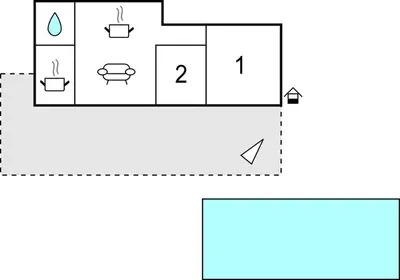 an illustration of a house with a diagram of the floor at Mages in Casteldaccia