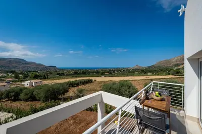 a view from the balcony of a house at Villa Mendez in Castellammare del Golfo